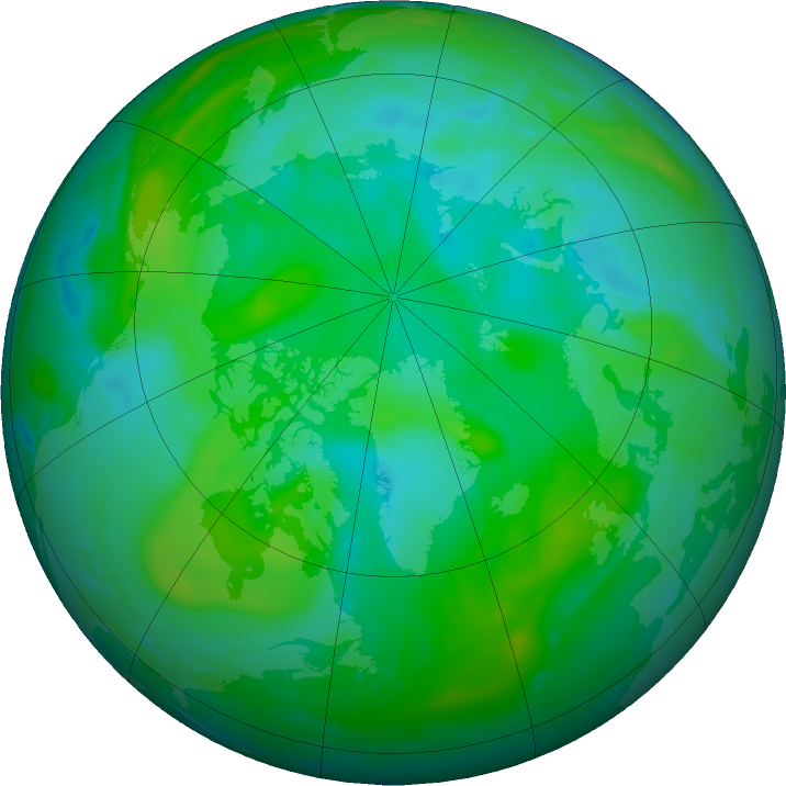 Arctic ozone map for 13 August 2021
